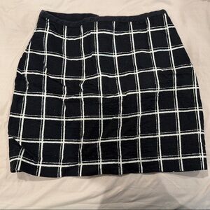 Madewell Black and White Grid Mini Skirt
